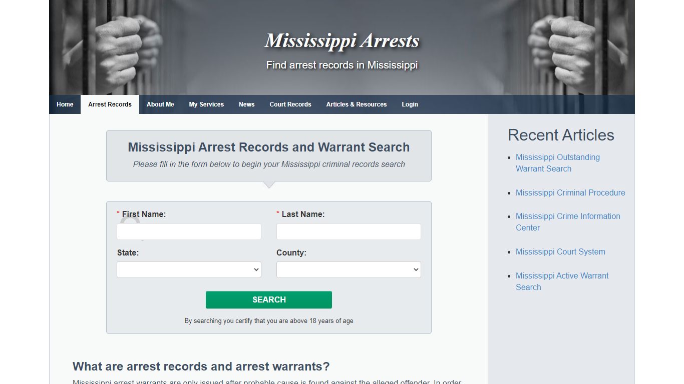 Mississippi Warrants and Arrest Records Search ...